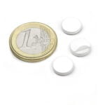 Zelfklevend metalen tegenstuk 10 mm Wit