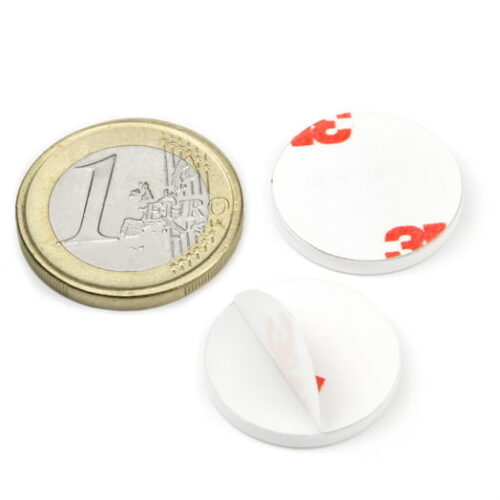 Zelfklevend metalen tegenstuk 20 mm Wit