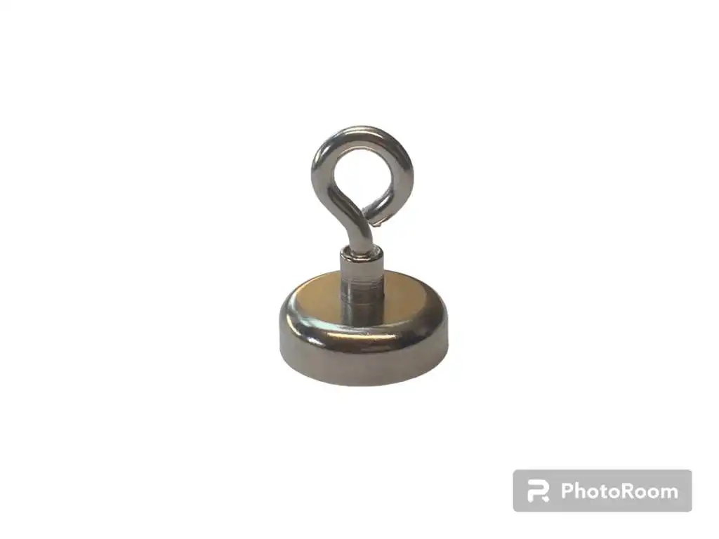 Potmagneet met oogmoer | 25mm Houdkracht 22 kg.