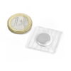 Kledingmagneet 12x2mm pvc seal vierkant houdkracht 1,2kg