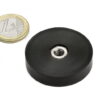 Magneetsysteem rubbercoating en inwendig schroefdraad | Diameter 45mm | Houdkracht 31kg