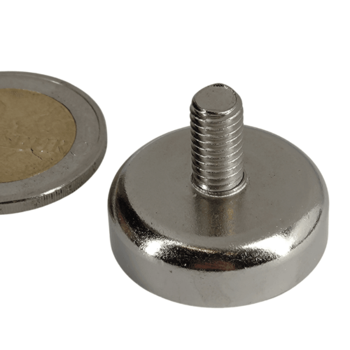 Potmagneet met draadstift | 25mm M6 Houdkracht 22 kg.