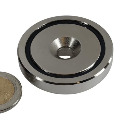 Potmagneet met verzonken gat | 48mm/11,5mm Houdkracht 75 kg.