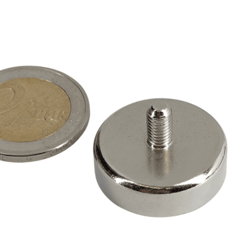 Potmagneet met draadstift | 25mm M5 Houdkracht 22 kg.