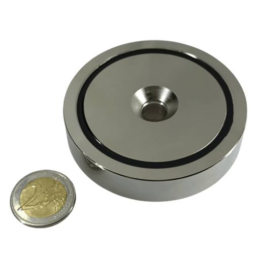 Potmagneet met verzonken gat | 75mm/18mm Houdkracht 165 kg.