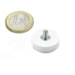Magneetsysteem rubbercoating en draadeind | Diameter 22mm | Houdkracht 5,9kg WIT