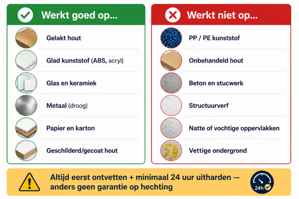 Werkt goed op...Werkt niet op...