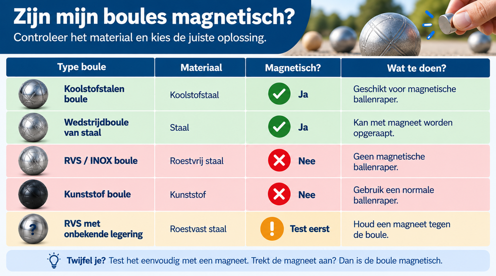 Jeu de boules en pétanque: magneet om ballen te rapen 1 Jeu de boules en petanque 3