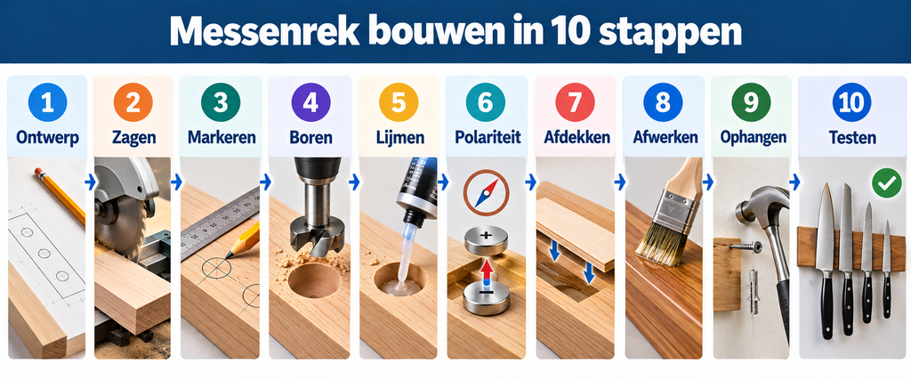 Messenrek maken met magneten: DIY keukenoplossing 2 Messenrek maken met magneten